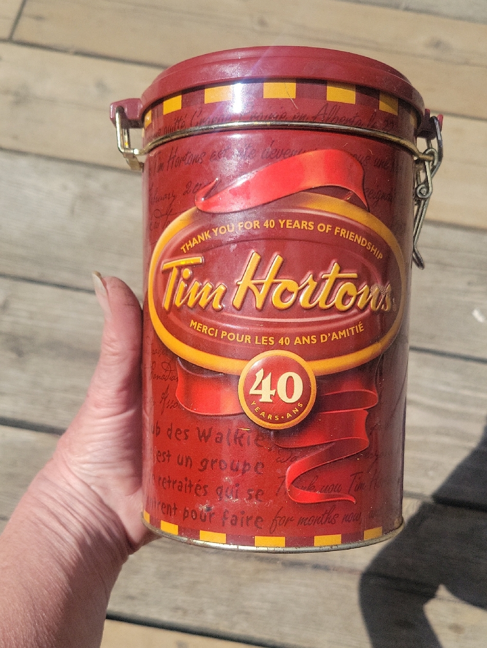 Tim Hortons 40th Anniversary Red Collectible Tin